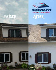 Before and After House Exterior Soft Washing